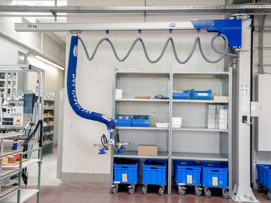 The flat jib leaves enough space at the top for ventilation shafts, media routes and the planned air conditioning system.